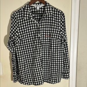 Old Navy Black and White Plaid Shirt